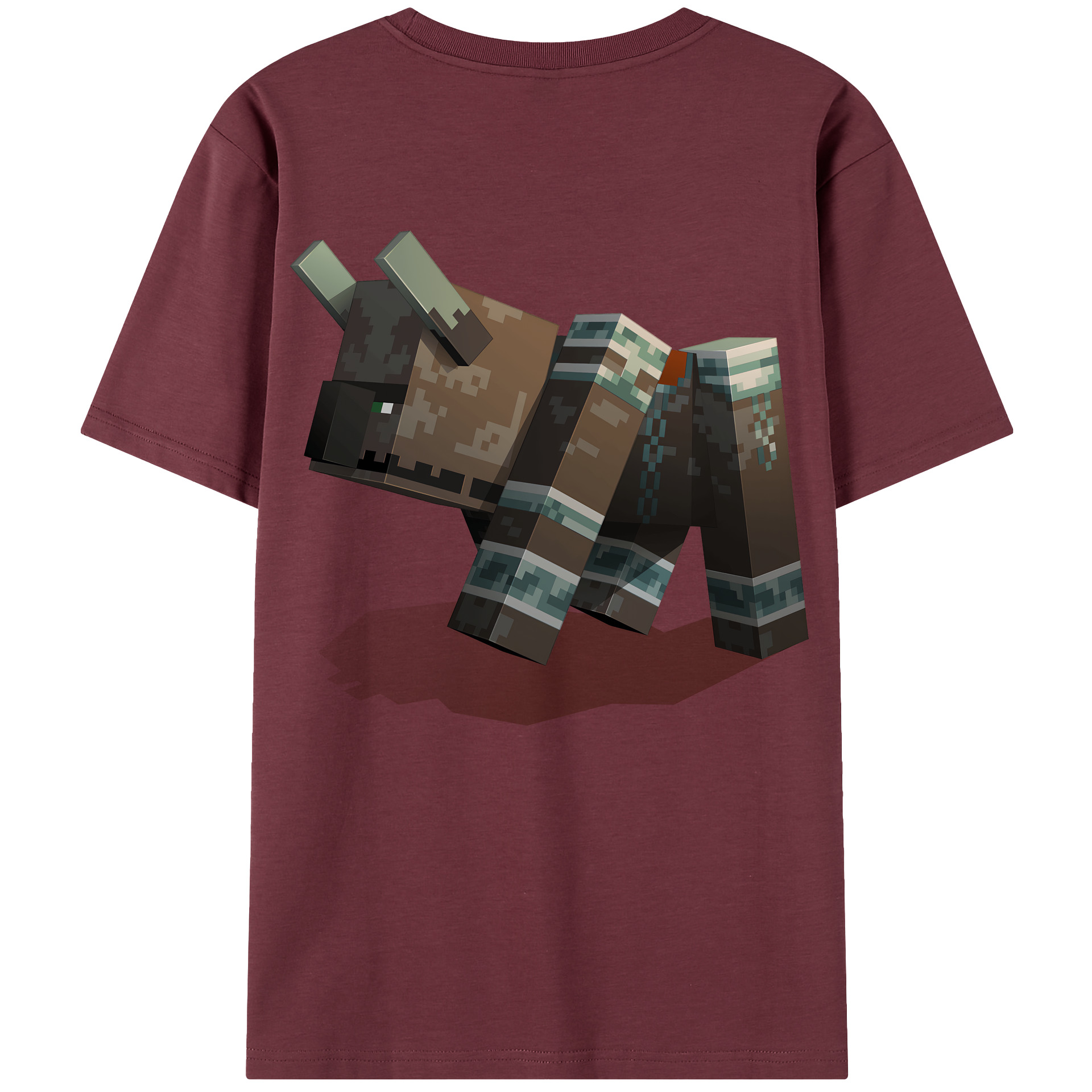 （画像用） マインクラフト ブロックの世界 Minecraft MC Block world 綿100％半袖Tシャツ（背面プリント）